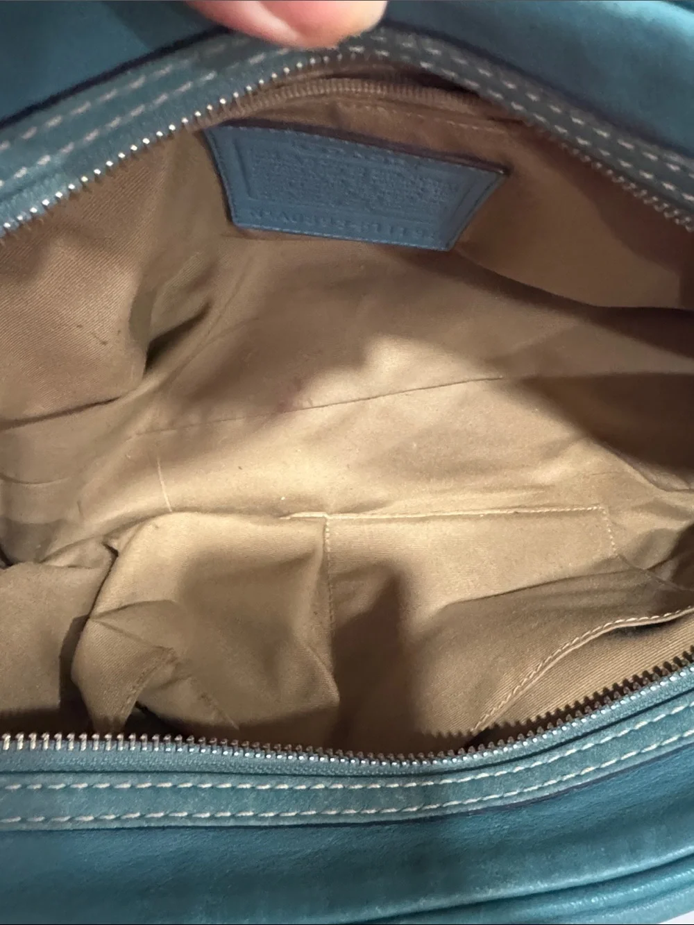 Coach Hamptons Teal Leather Satchel